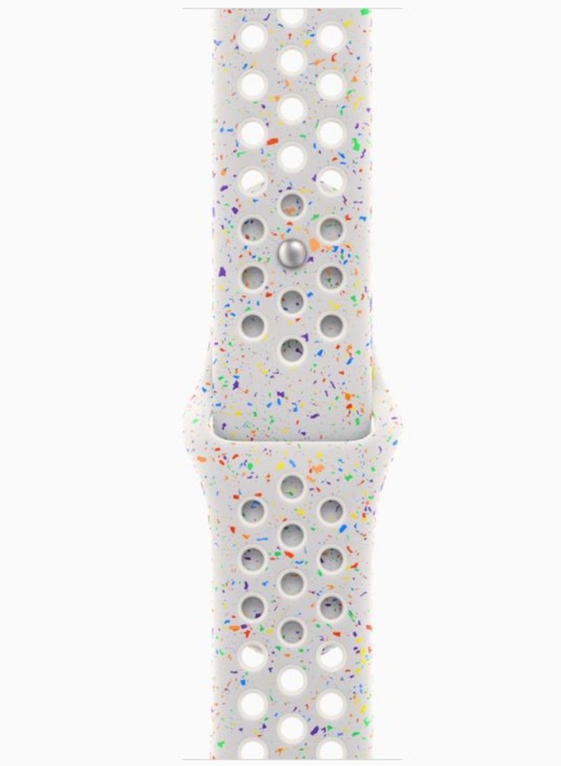 Apple - Watch Series 10 GPS 46mm Sliver Aluminium Case With Pure Platinum Nike Sport Band Silver - Image 1