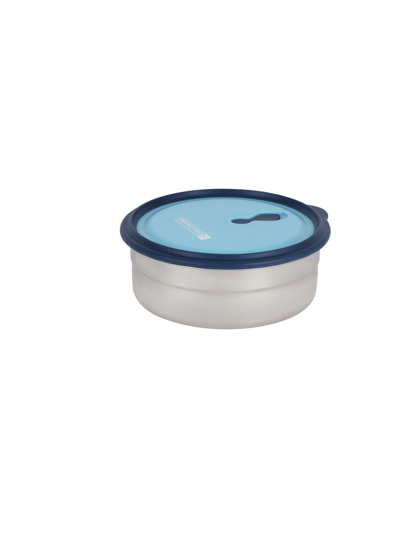Royalford Royalford 700 ml Stainless Steel Lunch Box- RF12626/ Round Tiffin with Polymer Lid, with Steam Release Vent/ Food-Grade, BPA-Free, Airtight and Leakproof Containers for Kids and Adults, to Keep Foods Fresh/ Compact and Portable Design Multicolor  - Image 5