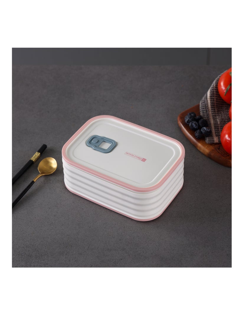 Royalford - Royalford 950 ml Lunch Box- RF12625/ Plastic Rectangular Tiffin with Lid with Steam Vent, Leakproof Spacer/ Suitable for Schools and Offices/ Sturdy Locks and Spill-Proof/ BPA-Free and Odor-Free PP Construction Multicolour - Image 1