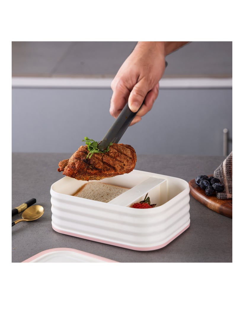 Royalford - Royalford 950 ml Lunch Box- RF12625/ Plastic Rectangular Tiffin with Lid with Steam Vent, Leakproof Spacer/ Suitable for Schools and Offices/ Sturdy Locks and Spill-Proof/ BPA-Free and Odor-Free PP Construction Multicolour - Image 1