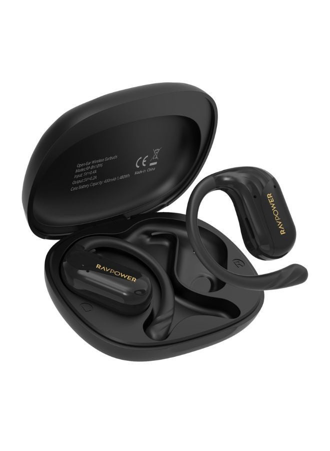 RAVPOWER OpenRun Air2 True Wireless Bluetooth Earbuds, Open-Ear Design, Hi-Fi Stereo Sound, 24H Playtime, & Sweatproof Black - Image 1