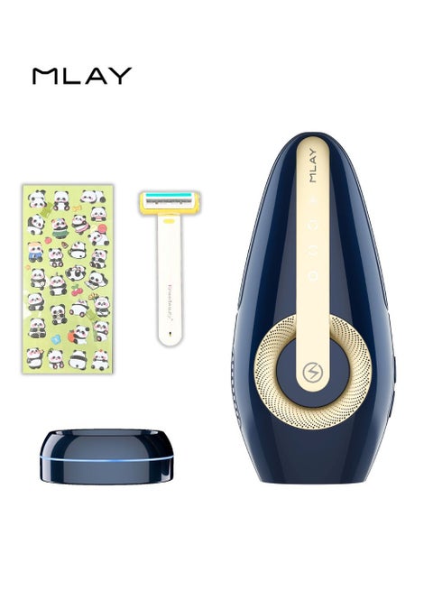 جهاز إزالة الشعر بالليزر T17، 9999999 ومضة، جهاز إزالة الشعر بتقنية التبريد بالثلج، جهاز إزالة الشعر المنزلي مع التعرف الذكي على لون البشرة، آلة إزالة الشعر المحمولة الصغيرة للجسم بالكامل للنساء والرجال (مع قاعدة تعقيم)