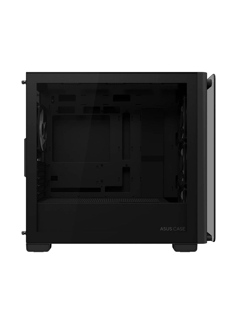 ASUS - A23 Plus Computer Case, 4x Pre-Installed aRGB Fans, Up to 360mm Radiator & 7x 120mm Fan Support, 380mm Graphics Card Compatible, Front Panel USB Type-C I/O, 90DC00K0-B19010 Black - Image 1