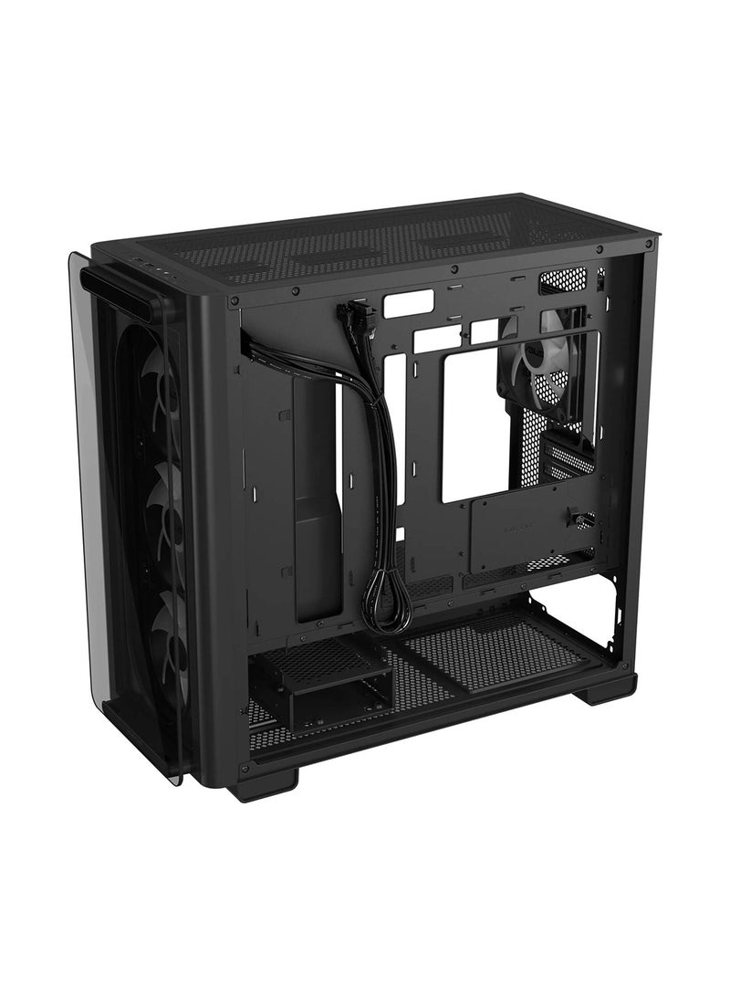 ASUS - A23 Plus Computer Case, 4x Pre-Installed aRGB Fans, Up to 360mm Radiator & 7x 120mm Fan Support, 380mm Graphics Card Compatible, Front Panel USB Type-C I/O, 90DC00K0-B19010 Black - Image 1