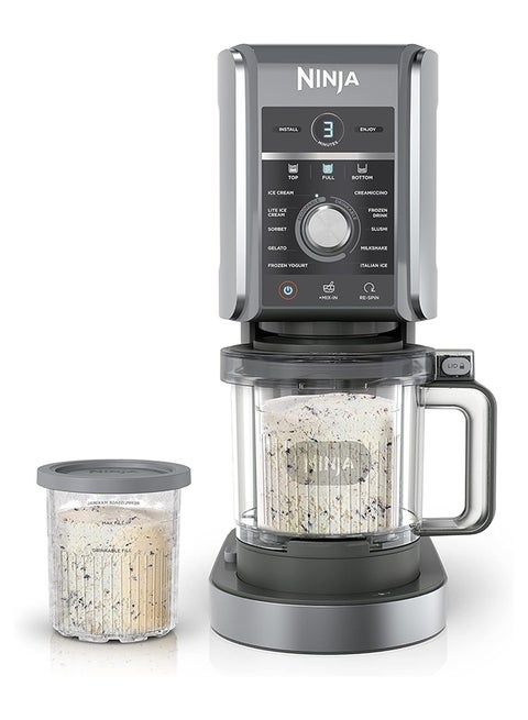 CREAMi Deluxe 11-in-1 Ice Cream & Frozen Drink Maker for, Sorbet, Milkshakes, Drinks More, 10 Programs, with 2 XL Family Size Pint Containers, Perfect Kids, 2 quarts 800 W NC501ANZ/NC501EU/NC501ME Silver
