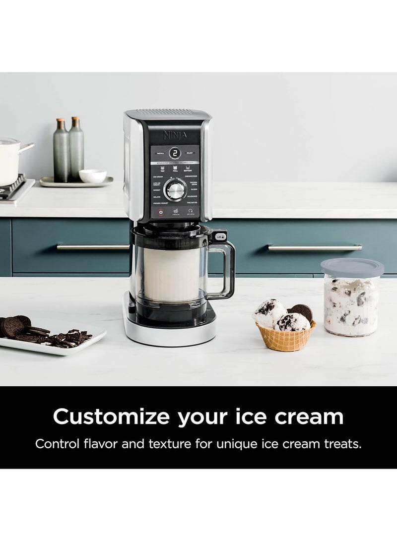 Ninja - CREAMi Deluxe 11-in-1 Ice Cream & Frozen Treat Maker for, Sorbet, Milkshakes, Drinks More, 11 Programs, with 2 XL Family Size Pint Containers, Perfect Kids, 2 quarts 800 W NC501ANZ/NC501EU Silver - Image 1
