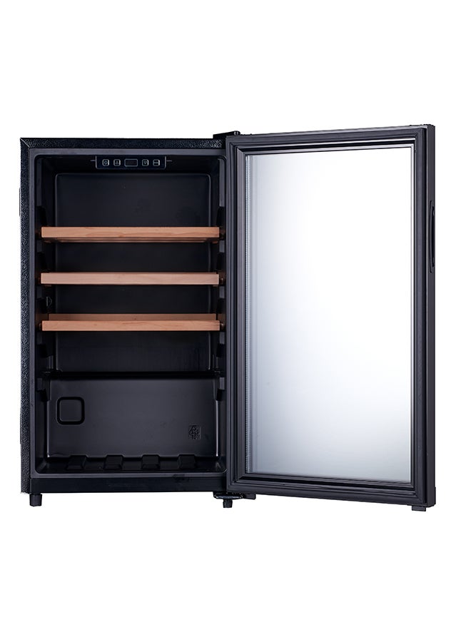 هوفر ثلاجة مشروبات بباب واحد سعة 165 لتر مع إضاءة LED، رف خشبي، ترموستات قابل للتعديل، 2 أرجل و 2 عجلات، باب زجاجي، ضمان سنة واحدة، أسود - HBC-K165-B - Image 4