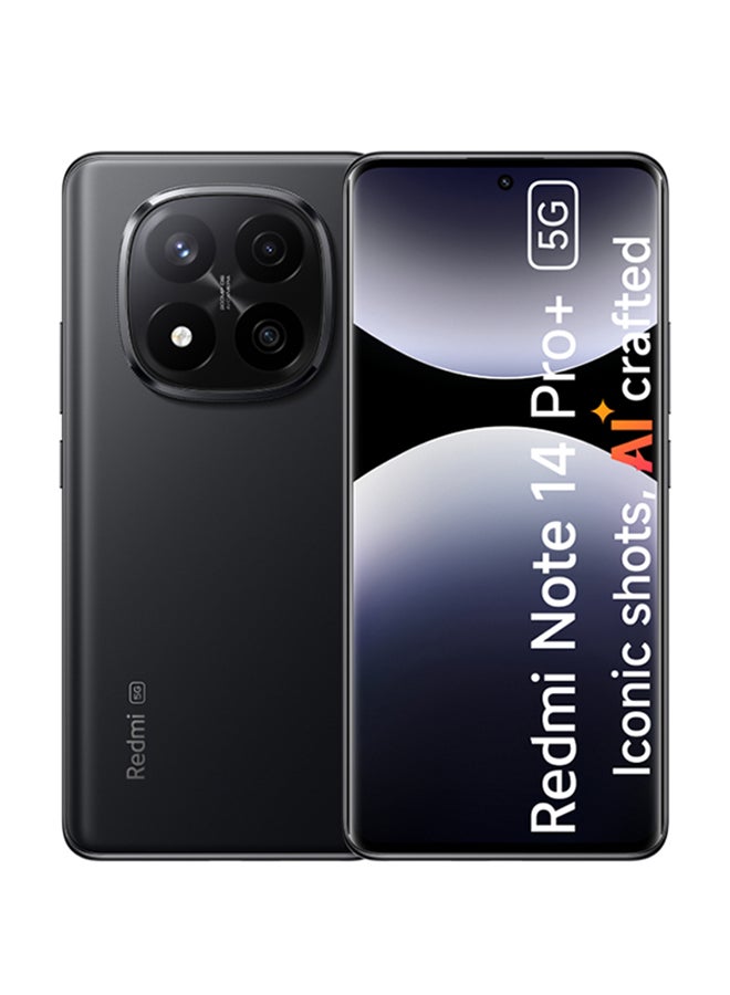 شاومي ريدمي نوت 14 برو بلس 5G ثنائي الشريحة بلون أسود ليلي وذاكرة رام سعة 12 جيجابايت وسعة 512 جيجابايت ويدعم تقنية 5G - الإصدار العالمي - Image 1