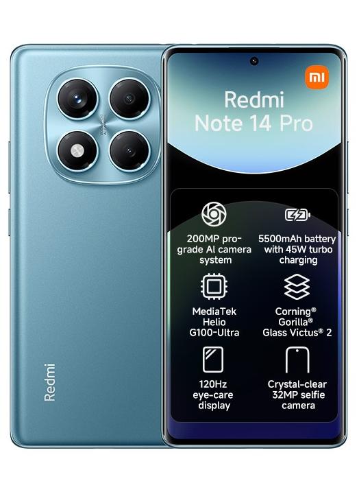 Xiaomi Redmi Note 14 Pro 4G Ocean Blue 8GB RAM 256GB - Global Version - Image 1