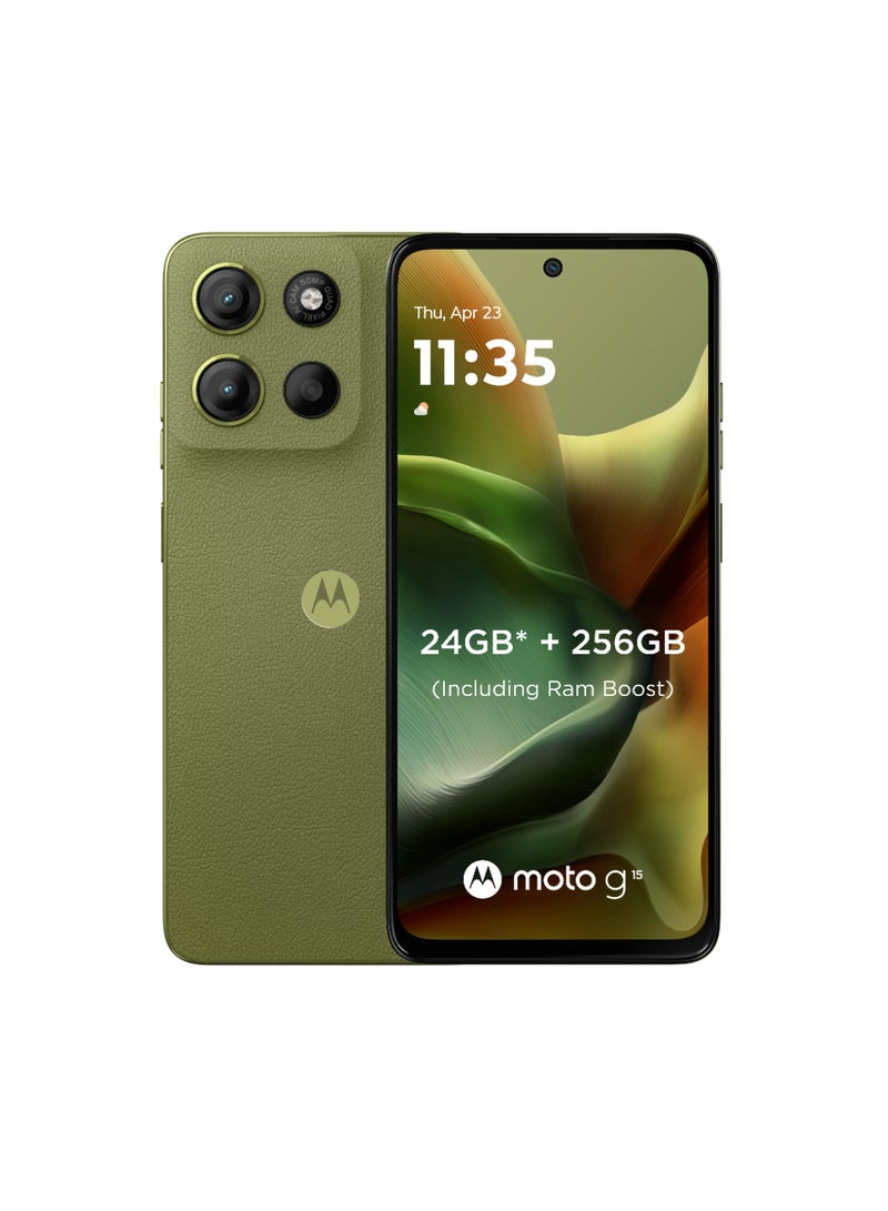 Motorola - G15 Dual SIM Iguana Green 8GB RAM 256GB - Middle East Version - Image 1