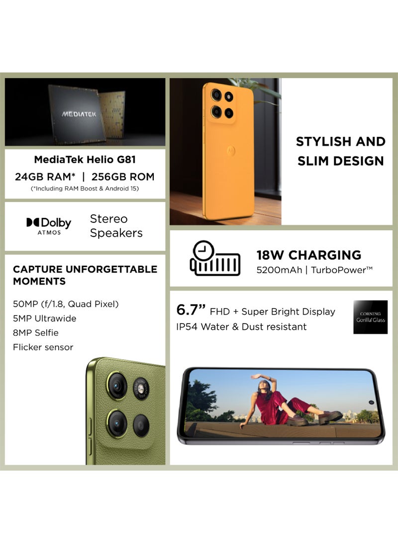 Motorola - G15 Dual SIM Iguana Green 8GB RAM 256GB - Middle East Version - Image 1