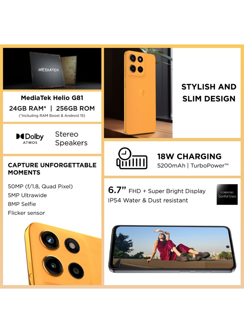 Motorola G15 Dual SIM  Sunrise Orange 8GB RAM 256GB - Middle East Version  - Image 2