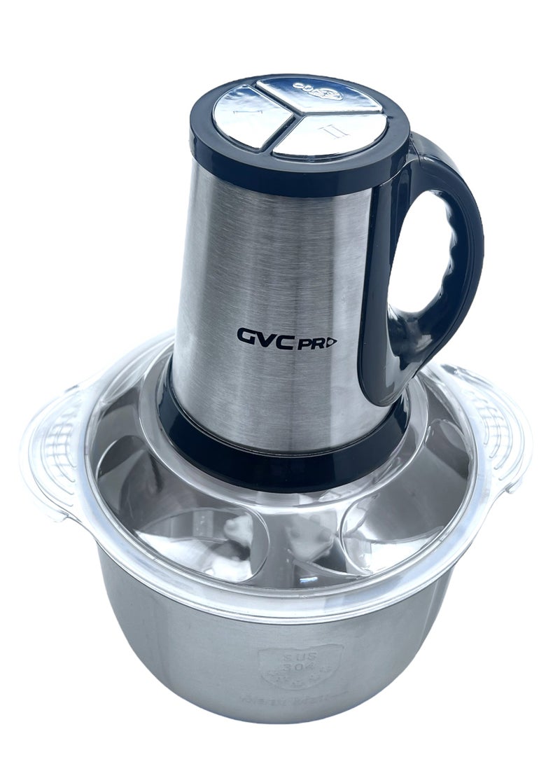 GVC PRO Chopper & Cutter | 3L, 4 Blades, 250W-GVCH-983 3 L 250 W GVCH-983 silver - Image 2