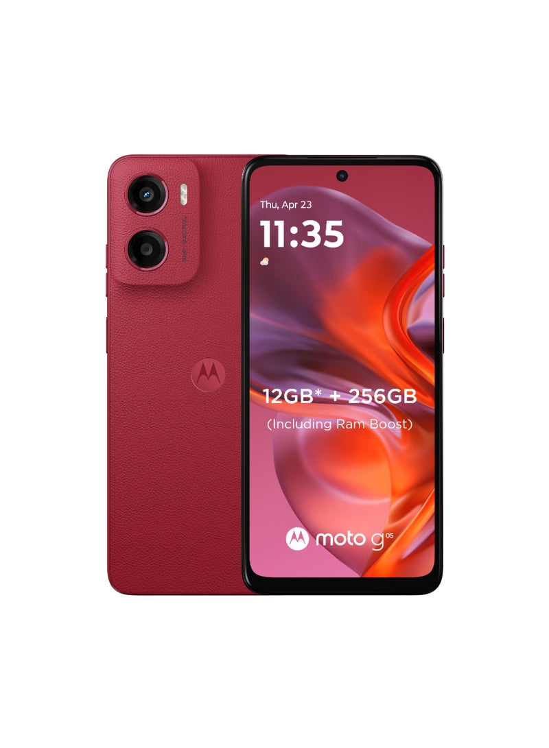 Motorola G05 Dual SIM Plum Red 4+8GB RAM 256GB - Middle East Version - Image 1
