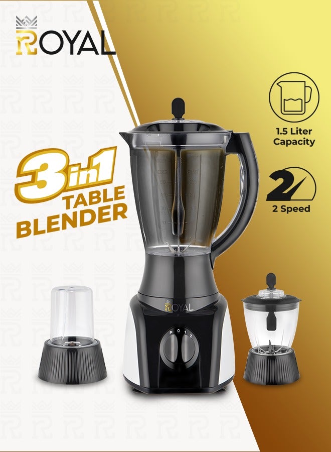 Royal - 3 in 1 Countertop Electric Kitchen Blender 1.5 Liter 2 Speed Level with pulse function RA-BG159 1.5 L 400 W 3in1 Countertop Table Blender RA-BG159 - Image 1