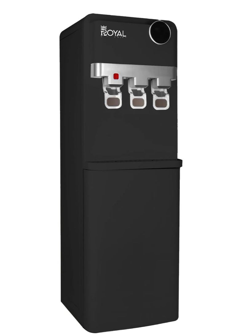 Royal Stand Water Dispenser With Refrigerator/ 3 Taps Hot, Cold & Normal/ Child Safety Lock/ RA-WD300-WRB Black  - Image 5