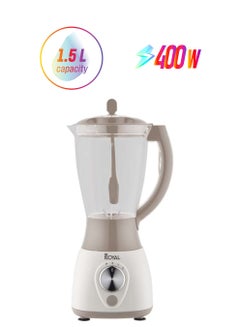 Royal 3 in 1 Countertop Electric Blender 1.5 Liter 400 Watt 2 Speed Level with Pulse Function RA-BG158 1.5 L 400 W RA-BG158 Beige/White 
