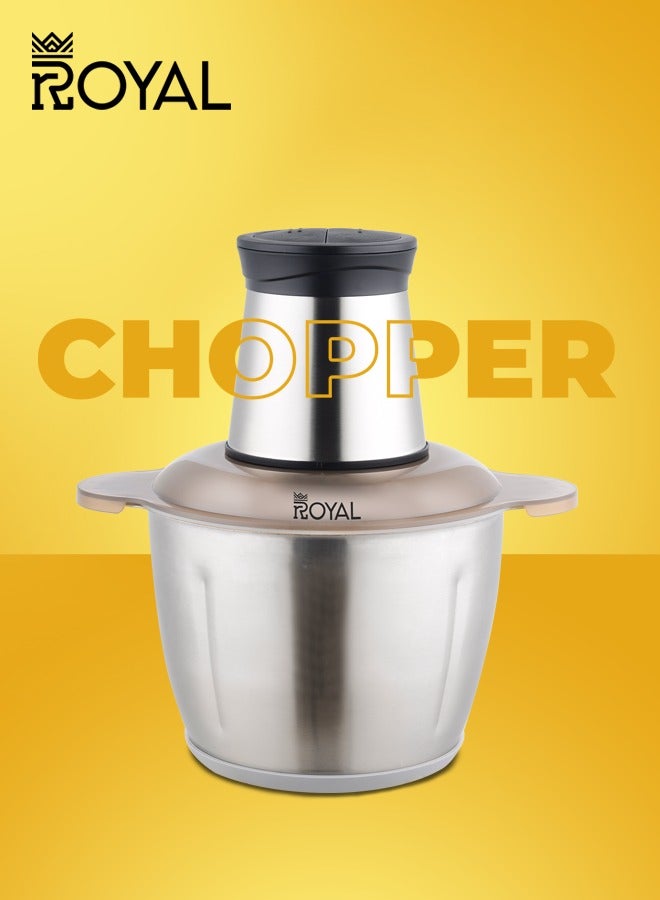 Royal Electric Food Chopper Glass Bowl 3 Liter 300 Watt 2 Speed RA-CHG-306 300 W RA-CHG-306 - Image 2