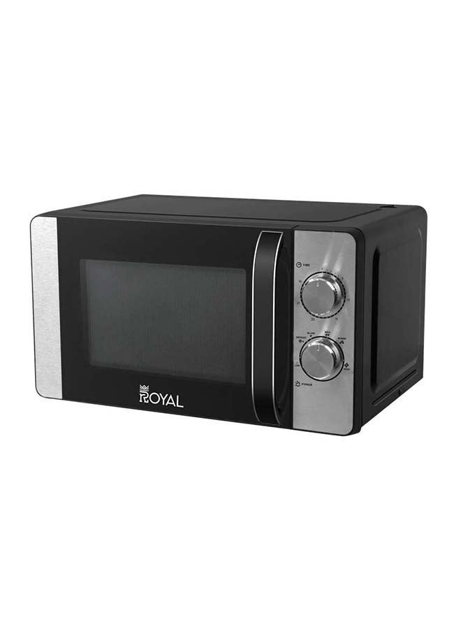 Royal Manual Microwave Oven, 6 Power Leves, 30 min Timer, Child Safety-Lock, Cooking End Signal, Easy Pull Chrome Handle 20 L 700 W RA-20XM2 Black Silver  - Image 1