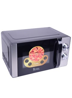 Royal Manual Microwave Oven, 6 Power Leves, 30 min Timer, Child Safety-Lock, Cooking End Signal, Easy Pull Chrome Handle 20 L 700 W RA-20XM2 Black Silver  - Image 3
