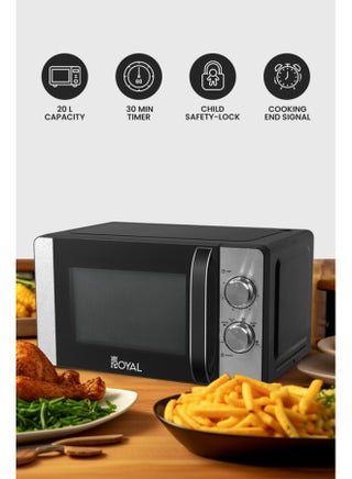 Manual Microwave Oven, 6 Power Leves, 30 min Timer, Child Safety-Lock, Cooking End Signal, Easy Pull Chrome Handle 20 L 700 W RA-20XM2 Black Silver - pnsku/N70135806V/45/_/1750858210/f6924c5c-21cb-4000-96e7-573a2281444d