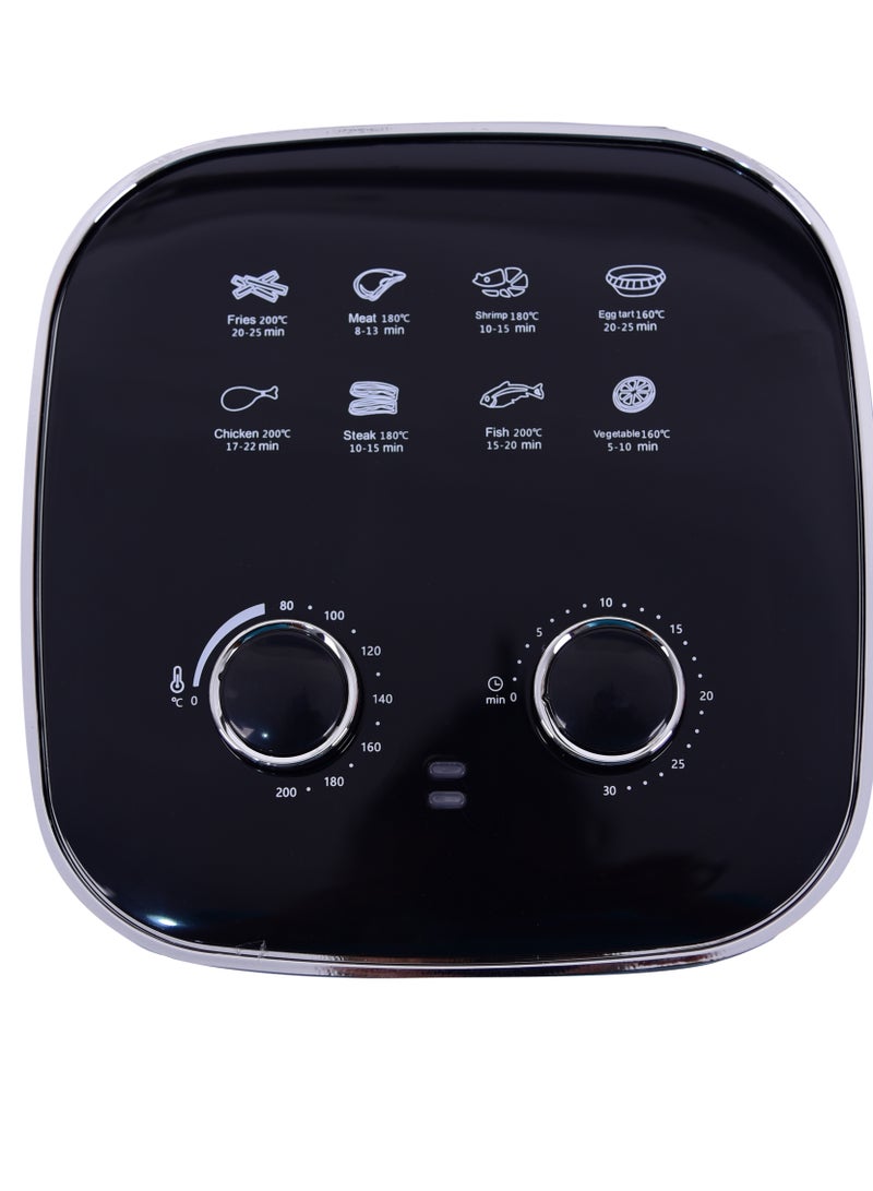 Royal - Manual Air Fryer, 80-200 °C Temperature, With Visible Windows, Rapid Hot Air Circulation 4.7 L 1400 W RA-AFM4717 Black - Image 1
