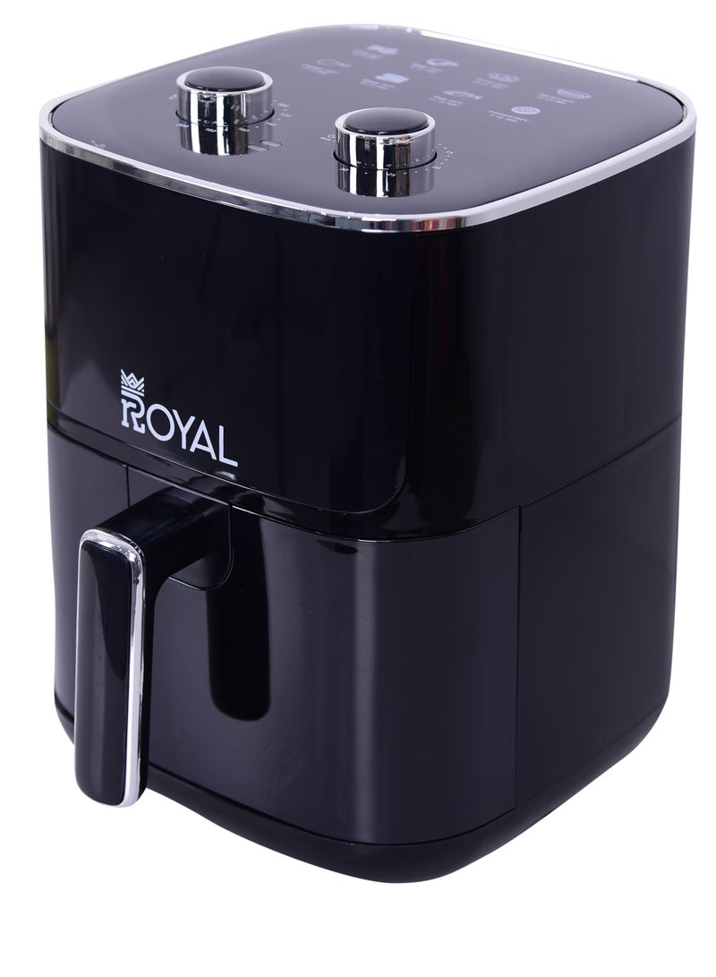 Royal - Manual Air Fryer, 80-200 °C Temperature, With Visible Windows, Rapid Hot Air Circulation 4.7 L 1400 W RA-AFM4717 Black - Image 1