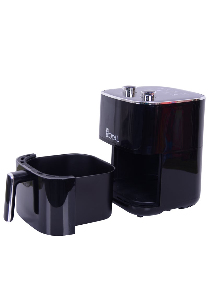 Royal - Manual Air Fryer, 80-200 °C Temperature, With Visible Windows, Rapid Hot Air Circulation 4.7 L 1400 W RA-AFM4717 Black - Image 1