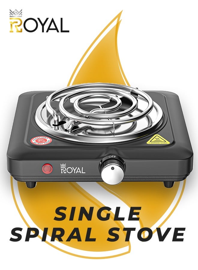 Royal Electric Hot Plate Single Spiral 1000 Watts Adjustable Temperature & Non-Stick Coating 1000 W RA-HPS135 - Image 3