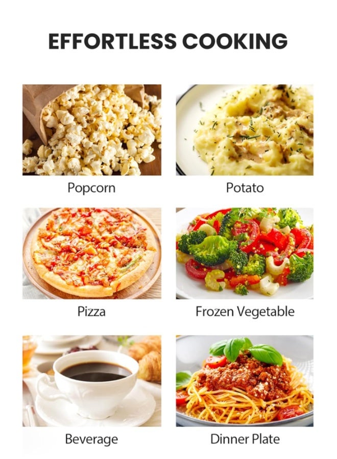 رويال Manual Microwave Oven, 6 Power Leves, 30 min Timer, Child Safety-Lock, Cooking End Signal, Easy Pull Chrome Handle 20 L 700 W RA-20XM1 Black - Image 4