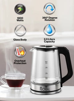Royal Electric Glass Kettle Dual Controller Sensor 2 L 1500 W RA-EK2053 Silver  - Image 1