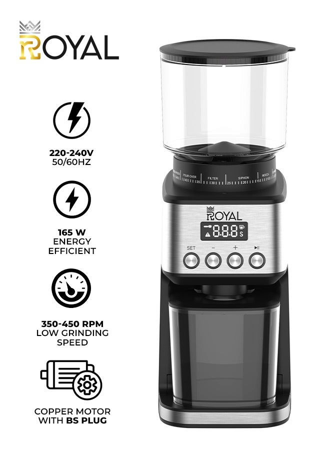 رويال Coffee Grinder Machine Stainless Steel Body 165 W RA-CGS3235  - Image 1