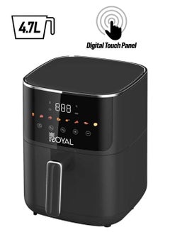 Royal Digital Air Fryer 80-200 °C Temperature, With Visible Windows, Rapid Hot Air Circulation, 4.7 L 1400 W RA-AFD4719 Silver Black 