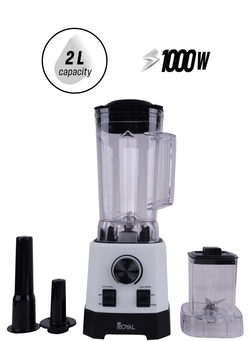 Royal Electric Countertop Commercial Blender 1000 Watts 2 Liters, High Power, Unbreakable Plastic Jar  RA-CTB2014 2 L 1000 W RA-CTB2014 White/Black - Image 1