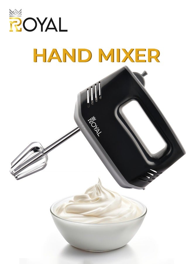 رويال Electric Hand Mixer 5 Speed -Copper Motor,Plastic/Stainless Steel Body 5 Speed Control, , Includes Beaters and Dough Hooks 150 W RA-HM38  - Image 3