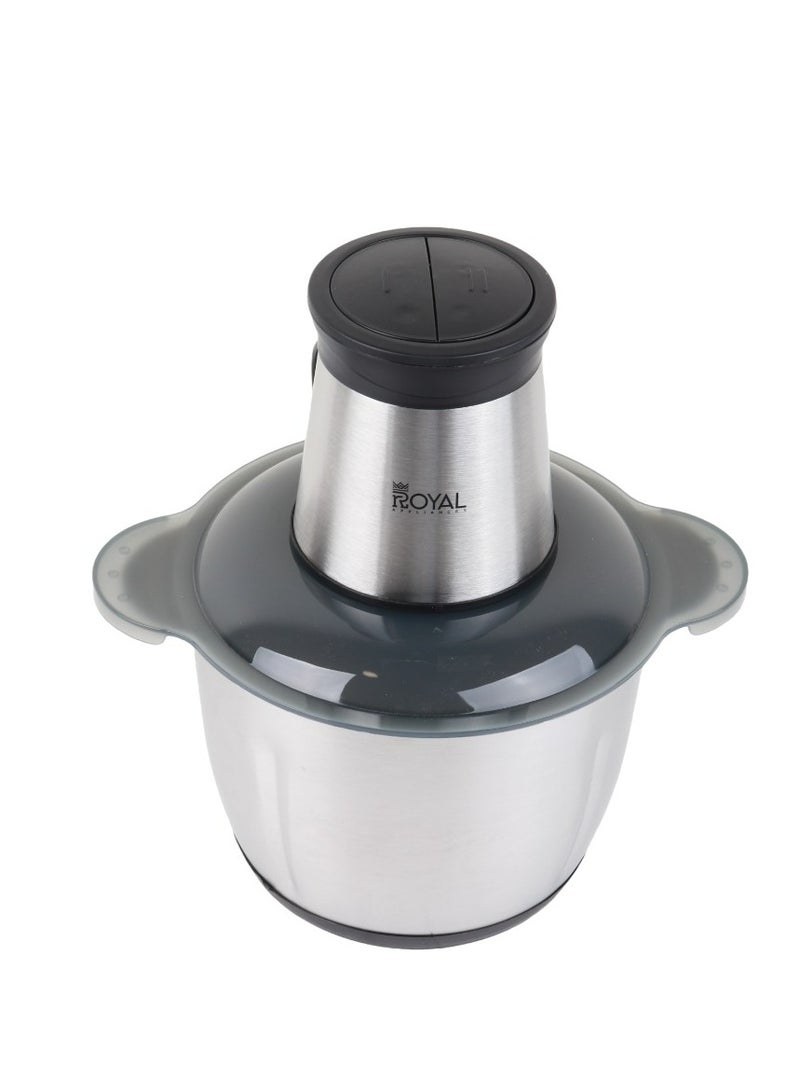 Royal Electric Vegetable Chopper, 2-Speed ​​Adjustable Electric Meat Grinder 3 L 300 W RA-CHP-307 Silver - Image 1