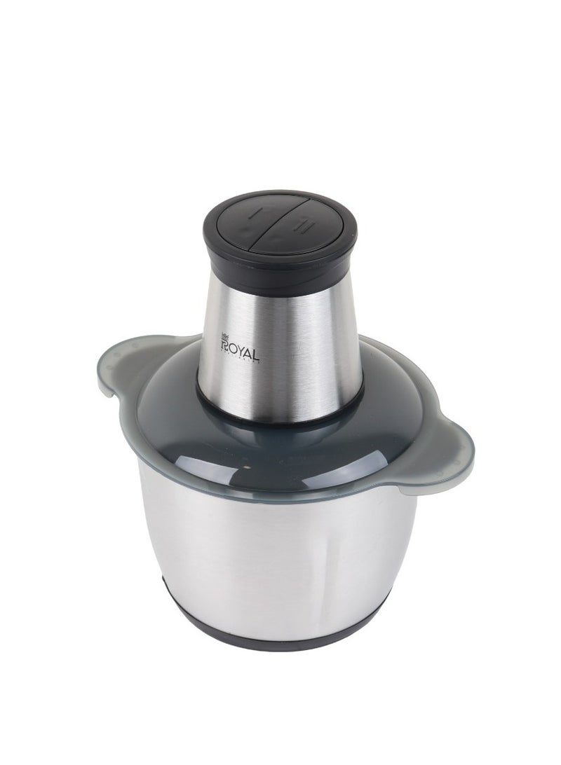 Royal Electric Vegetable Chopper, 2-Speed ​​Adjustable Electric Meat Grinder 3 L 300 W RA-CHP-307 Silver - Image 2