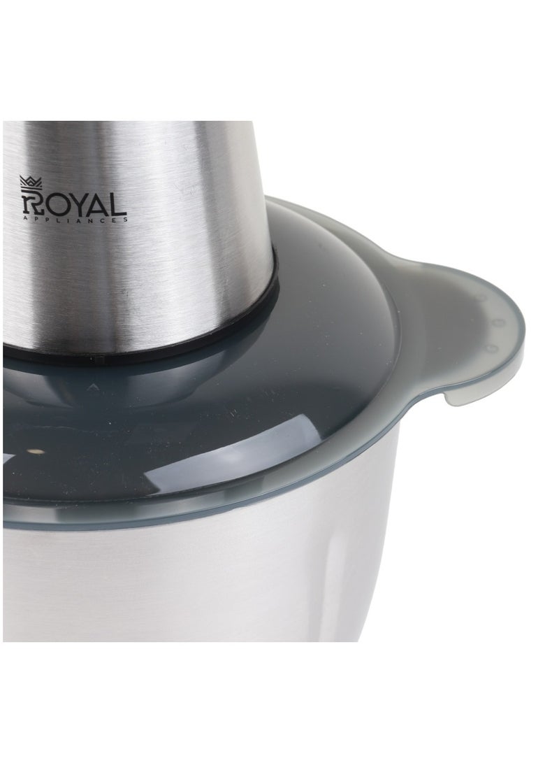 Royal Electric Vegetable Chopper, 2-Speed ​​Adjustable Electric Meat Grinder 3 L 300 W RA-CHP-307 Silver - Image 5