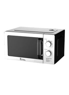 Royal Manual Microwave Oven, 5 Power Leves, 35 min Timer, Child Safety-Lock, Cooking End Signal, Easy Pull Chrome Handle 20 L 700 W RA-20XM3 Silver Black  - Image 1