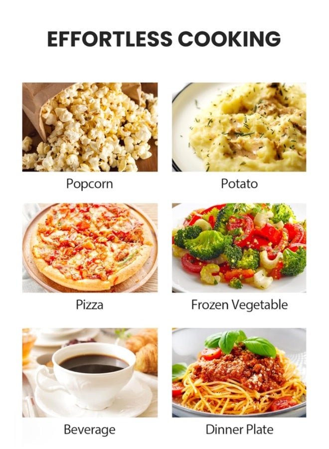 رويال ميكروويف يدوي 20 لتر 700 واط بخمس مستويات طاقة ومؤقت – RA-20XM3 فضي وأسود 20 L 700 W RA-20XM3 - Image 4