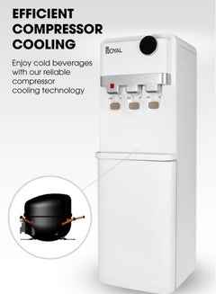 Royal Stand Water Dispenser With Cabinet/ 3 Taps Hot, Cold & Normal/ Child Safety Lock/ RA-WD300-WCW White  - Image 3