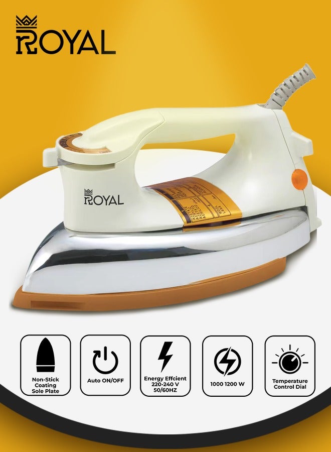 رويال Heavy Weight Dry Iron with Ceramic Coating Non-Stick Plate 1200 W Heavy Weight Dry Iron RA-HWI007  - Image 1
