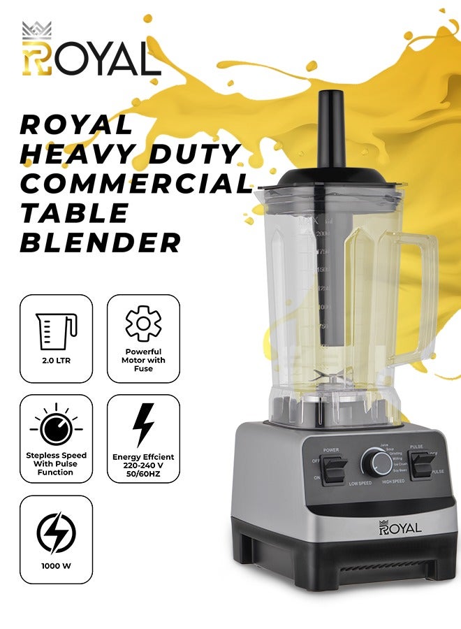 رويال خلاط تجاري كهربائي على الطاولة، وعاء بلاستيكي غير قابل للكسر - Image 4