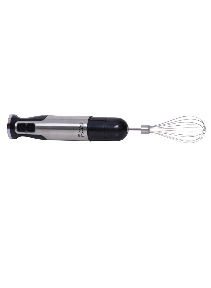 Royal - 4 In 1 Hand Blender Set Stainless Steel Blades 800 Watts, Multifunction, 2 Speed Option with 8 Variable Speeds, 750 ml measuring cup, 860 ml Chopper, RA-HB1275 Black - Image 1