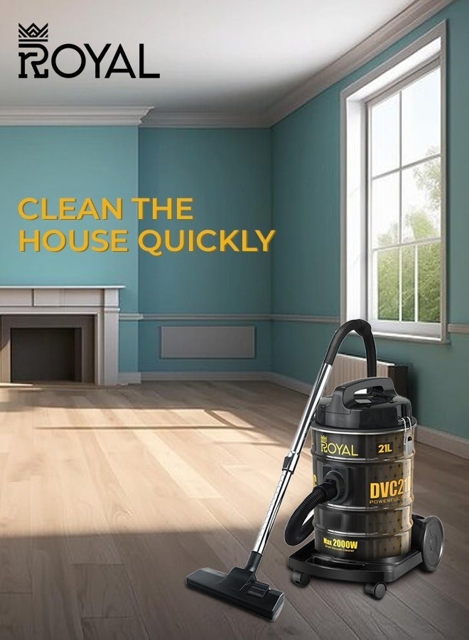 رويال مكنسة كهربائية مع قابس BS مع أنبوب تلسكوبي معدني مع فرشاة بلاستيكية وحقيبة غبار مؤشر امتلاء الغبار بسرعة ثابتة سلك بطول 4 أمتار - Image 4