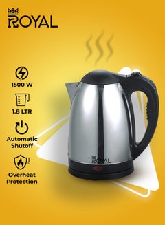Royal Electric Kettle Stainless Steel with Overheat Protection 1.8 L 1500 W RA-EK1827 Silver  - Image 2