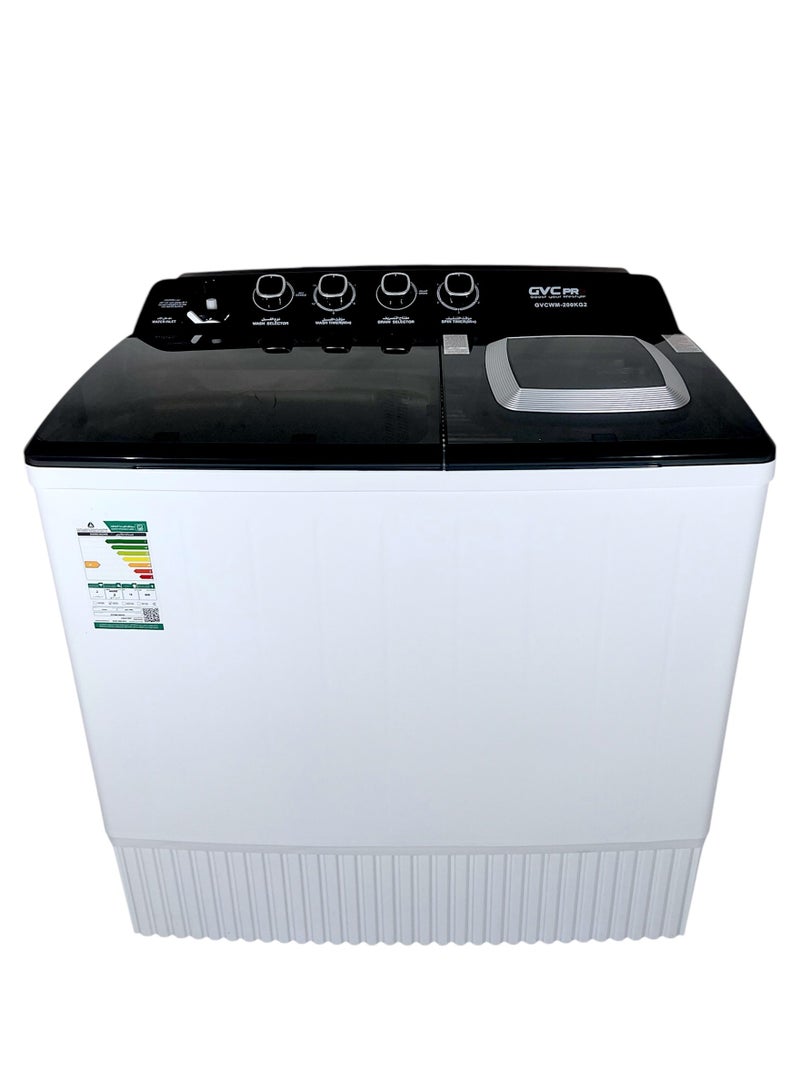 gvc pro Twin Tub Washing Machine, 18 kg 609 kW GVCWM-200 Silver  - Image 1