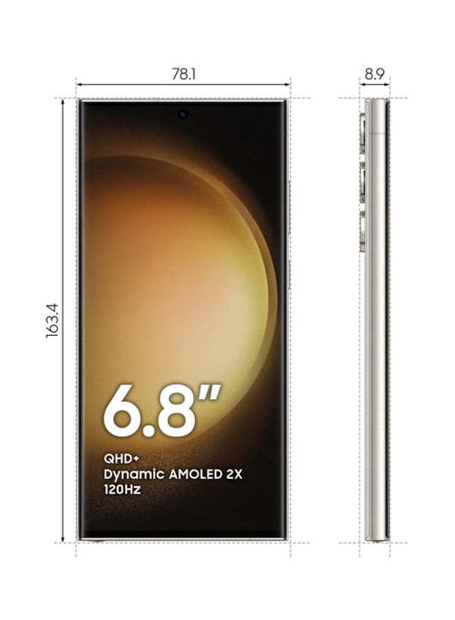 سامسونج Renewed - Galaxy S23 Ultra White Single Sim 12GB 512GB 5G LTE  - Image 3