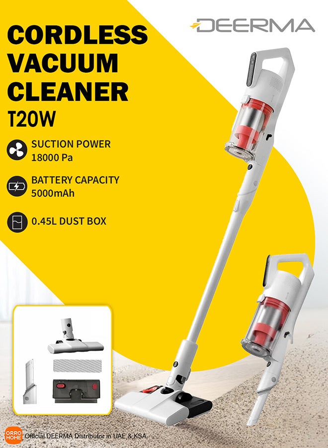 ديرما مكنسة كهربائية لاسلكية، قابلة لإعادة الشحن، عمر بطارية طويل، 35 دقيقة تشغيل، قوة شفط قوية 18 كيلو باسكال، نظام ترشيح حلزوني فعال بتسعة مخاريط، خفيفة الوزن وسهلة الاستخدام - Image 1