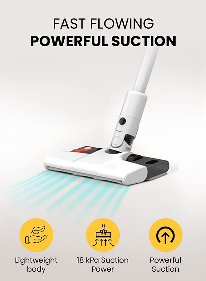 ديرما مكنسة كهربائية لاسلكية، قابلة لإعادة الشحن، عمر بطارية طويل، 35 دقيقة تشغيل، قوة شفط قوية 18 كيلو باسكال، نظام ترشيح حلزوني فعال بتسعة مخاريط، خفيفة الوزن وسهلة الاستخدام - Image 3